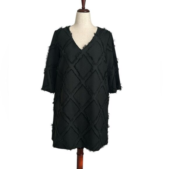 Ottod'ame Edie Sedgwick Green Diamond Fuzzy Frill Dress Made in Italy Size 10 - Picture 4 of 15